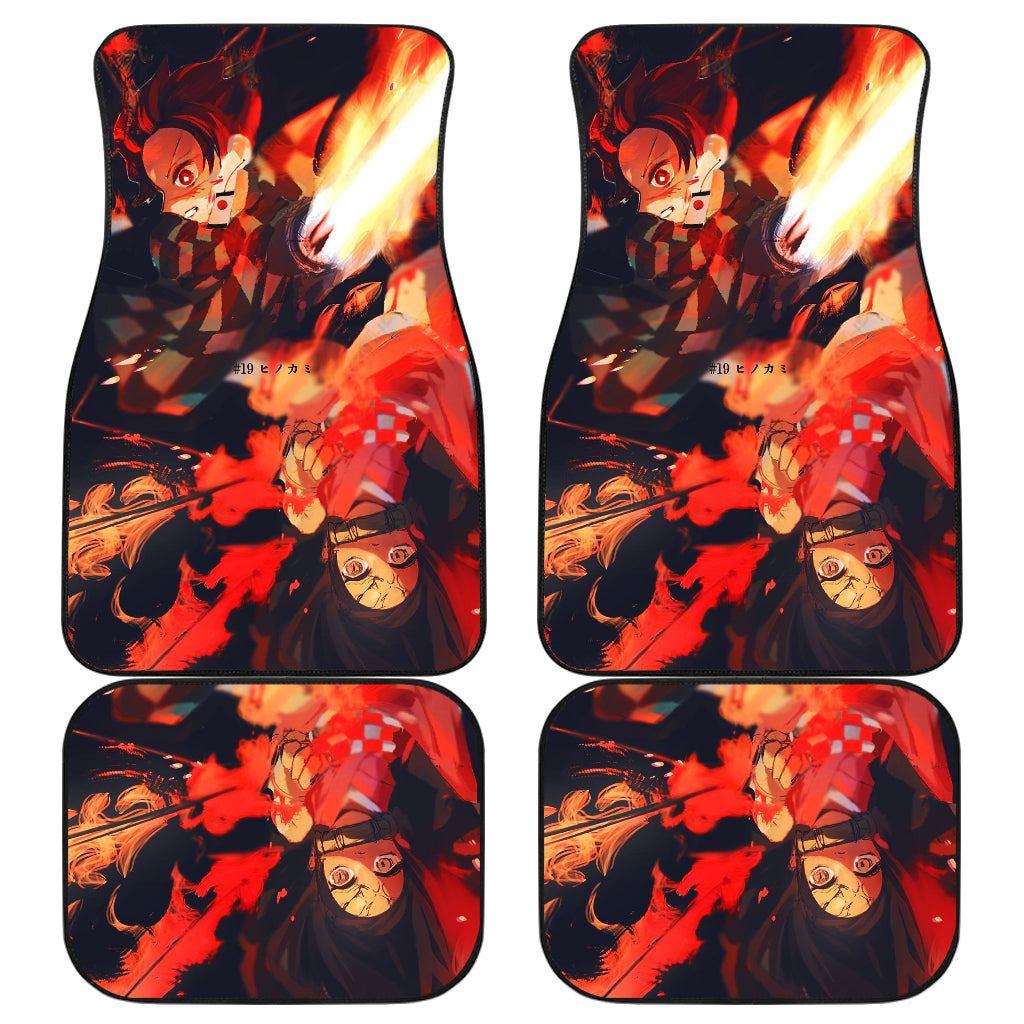 Tanjiro Kamado And Nezuko Kamado Demon Slayer Uniform 2 Anime Car Floor Mats Custom Car Accessories Car Decor 2021