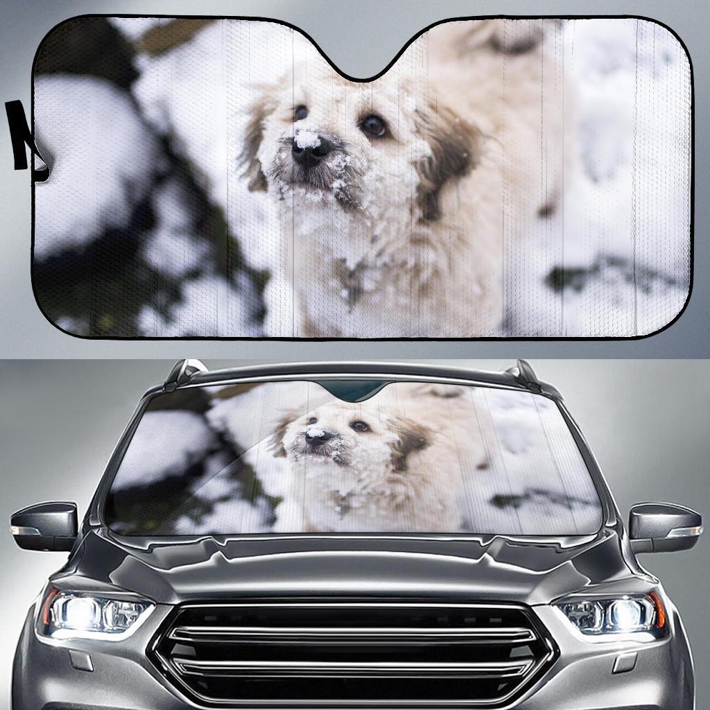 Cute Dog Puppy Snow Winter 5K Car Sun Shade Gift Ideas 2022