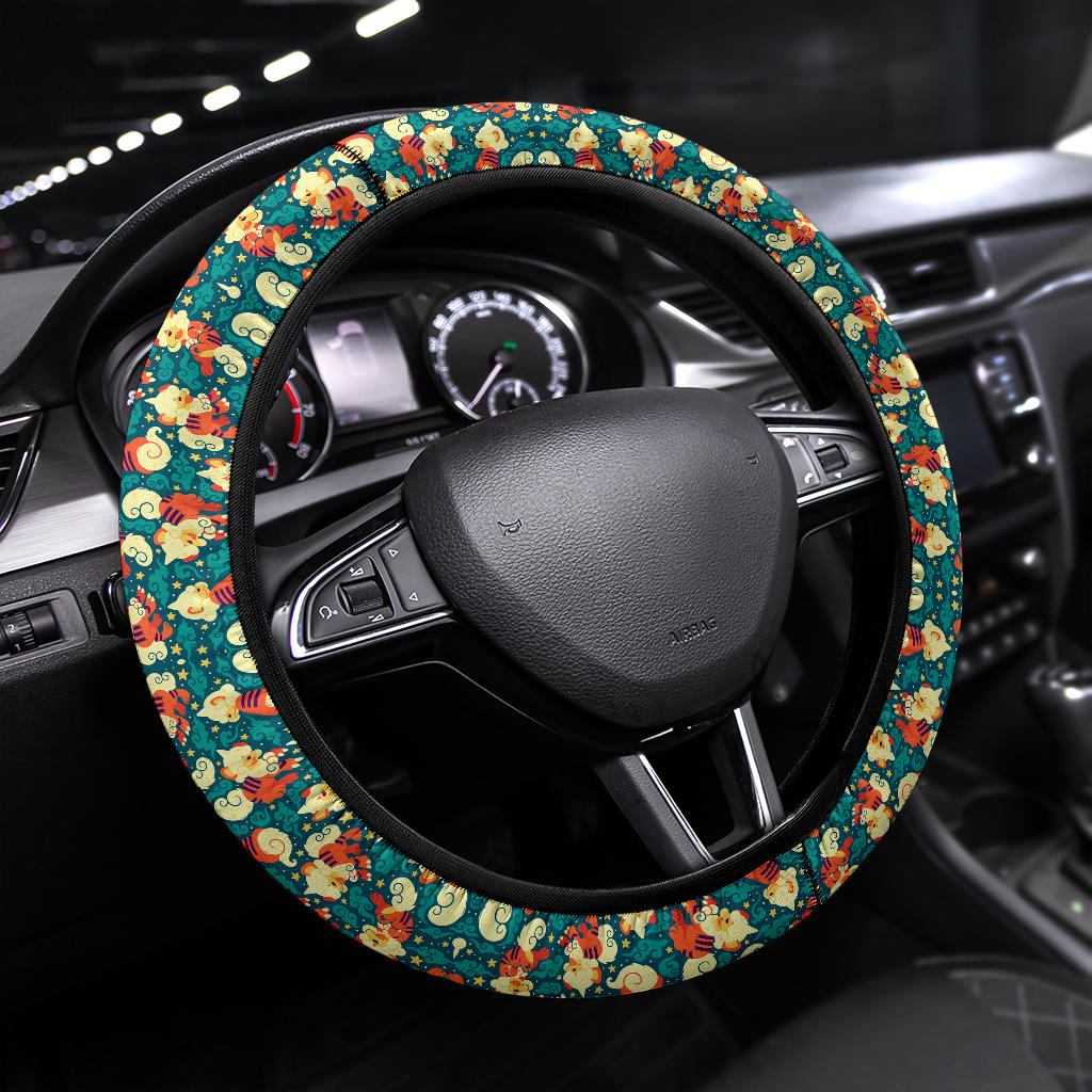 Pattern Pokemon Fire Cute Car Steering Wheel Cover 3