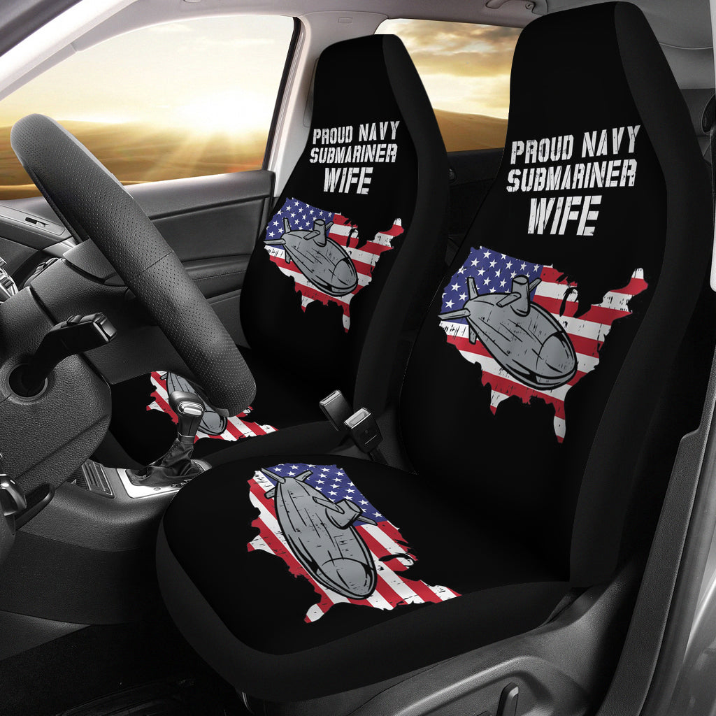 Proud Navy Submariner Wife Us Flag Car Seat Covers