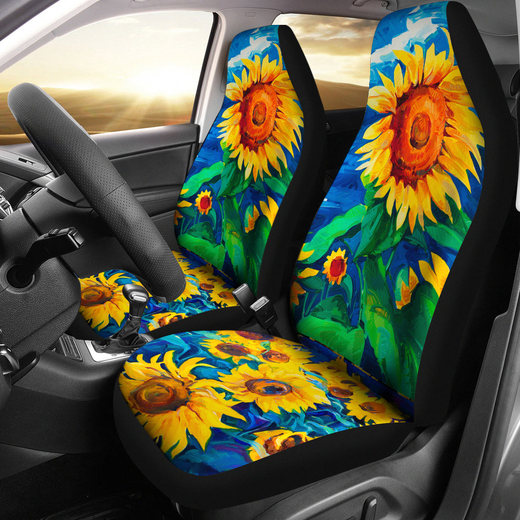 Beautiful Painting Sunflower Car Seat Covers