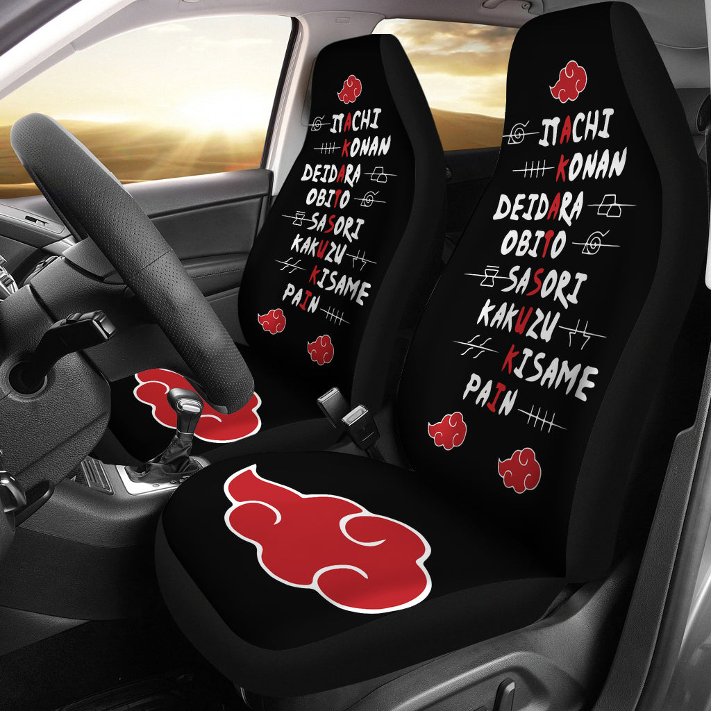 Akatsuki Naruto Car Seat Covers Custom Akatsuki Members Car Accessories Anime Gift
