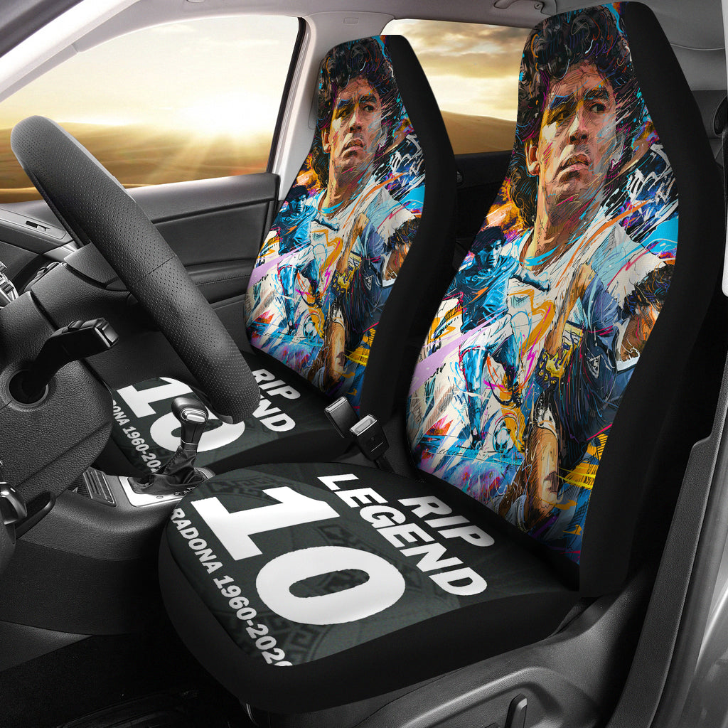 Art Colorful Diego Armando Maradona 10 Rip 1969 2022 Car Seat Covers Gift For Fooball