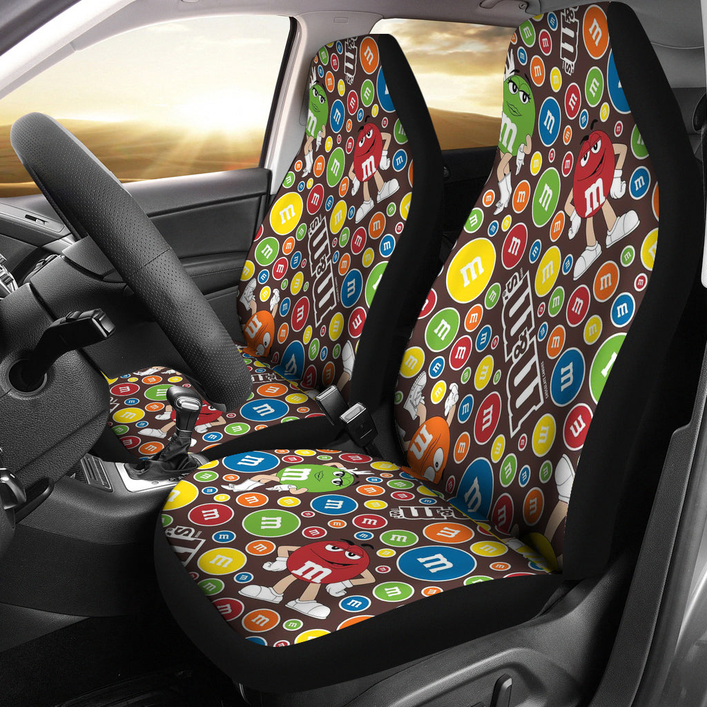 M&M Chocolate Candy Pattern 1 Car Seat Covers Car Accessories Decoration