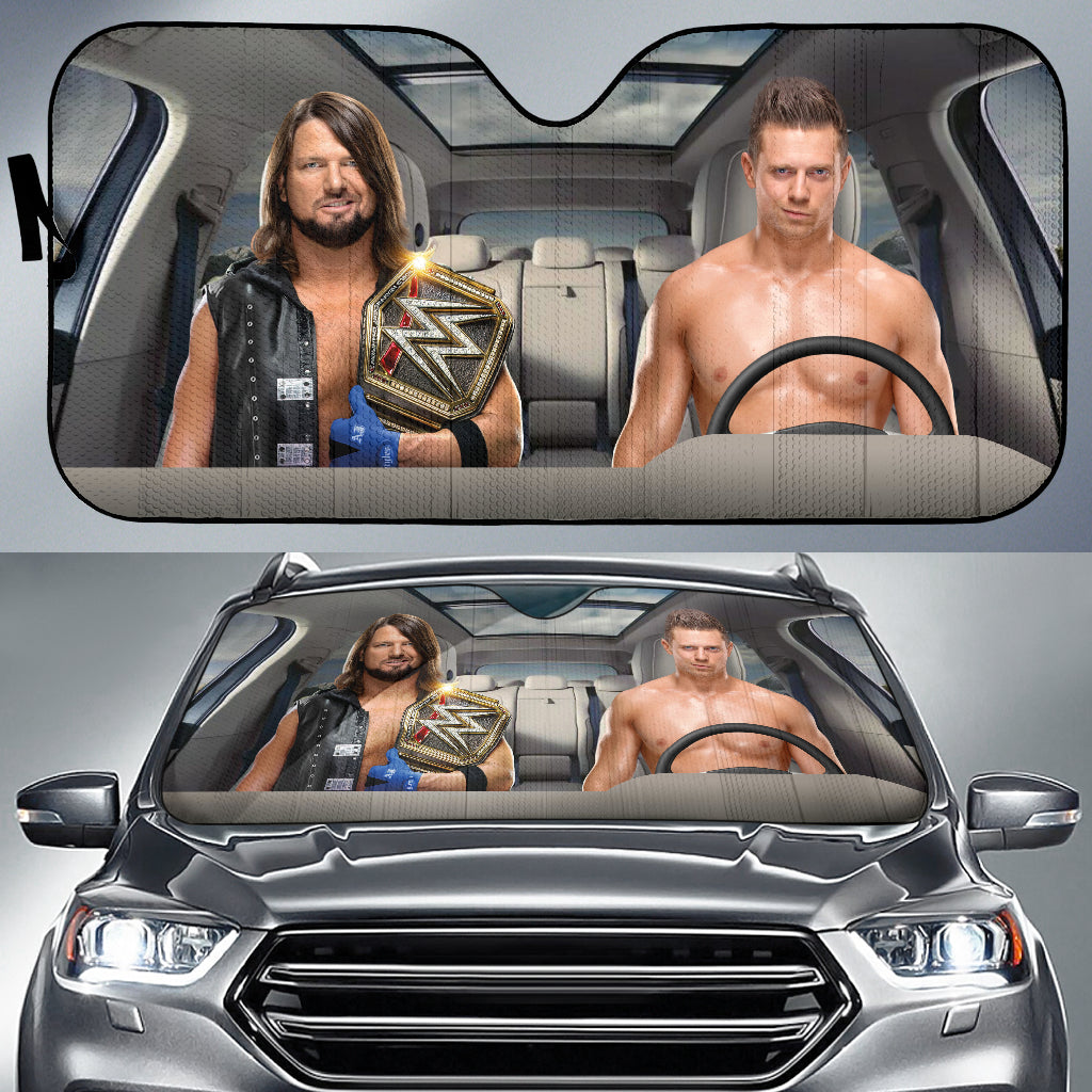 The Miz Vs Aj Styles Wwe Driving Auto Sun Shade