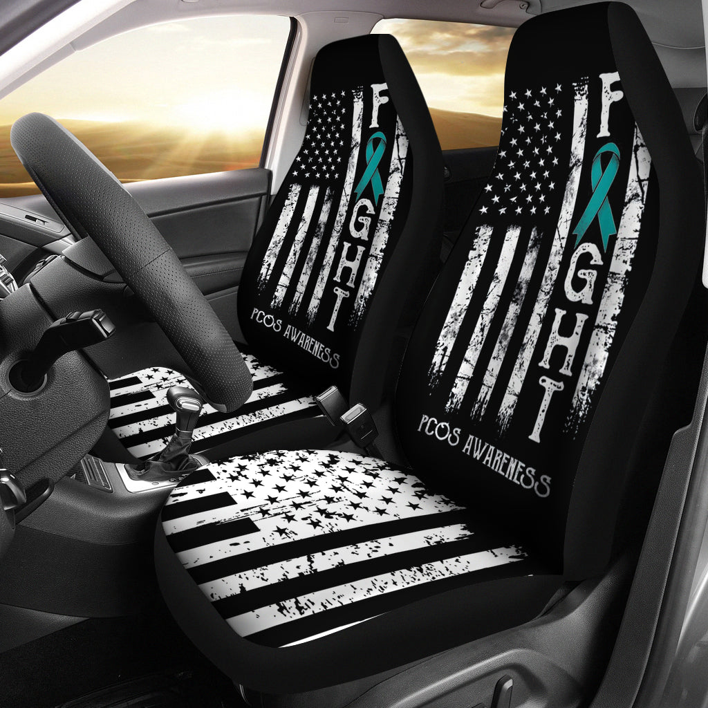 Pcos Warrior Us Flag Car Seat Covers