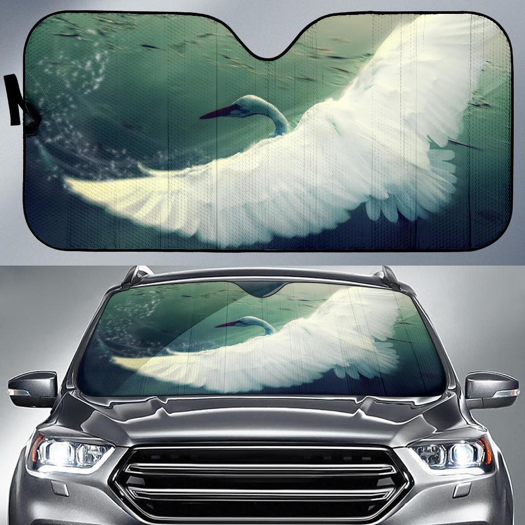 Swan Flying Hd Car Sun Shade Gift Ideas 2022