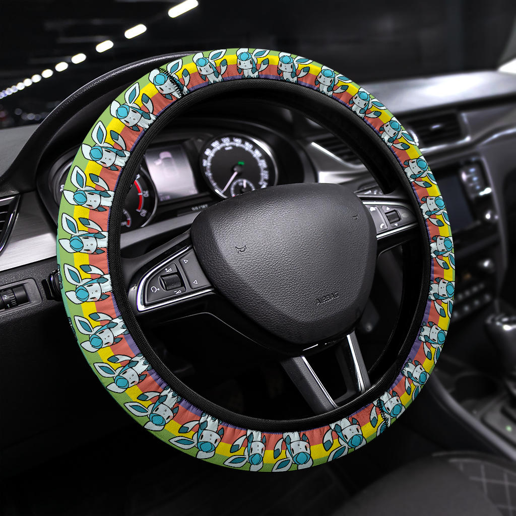 Glaceon Pokemon Anime Custom Car Steering Wheel Cover