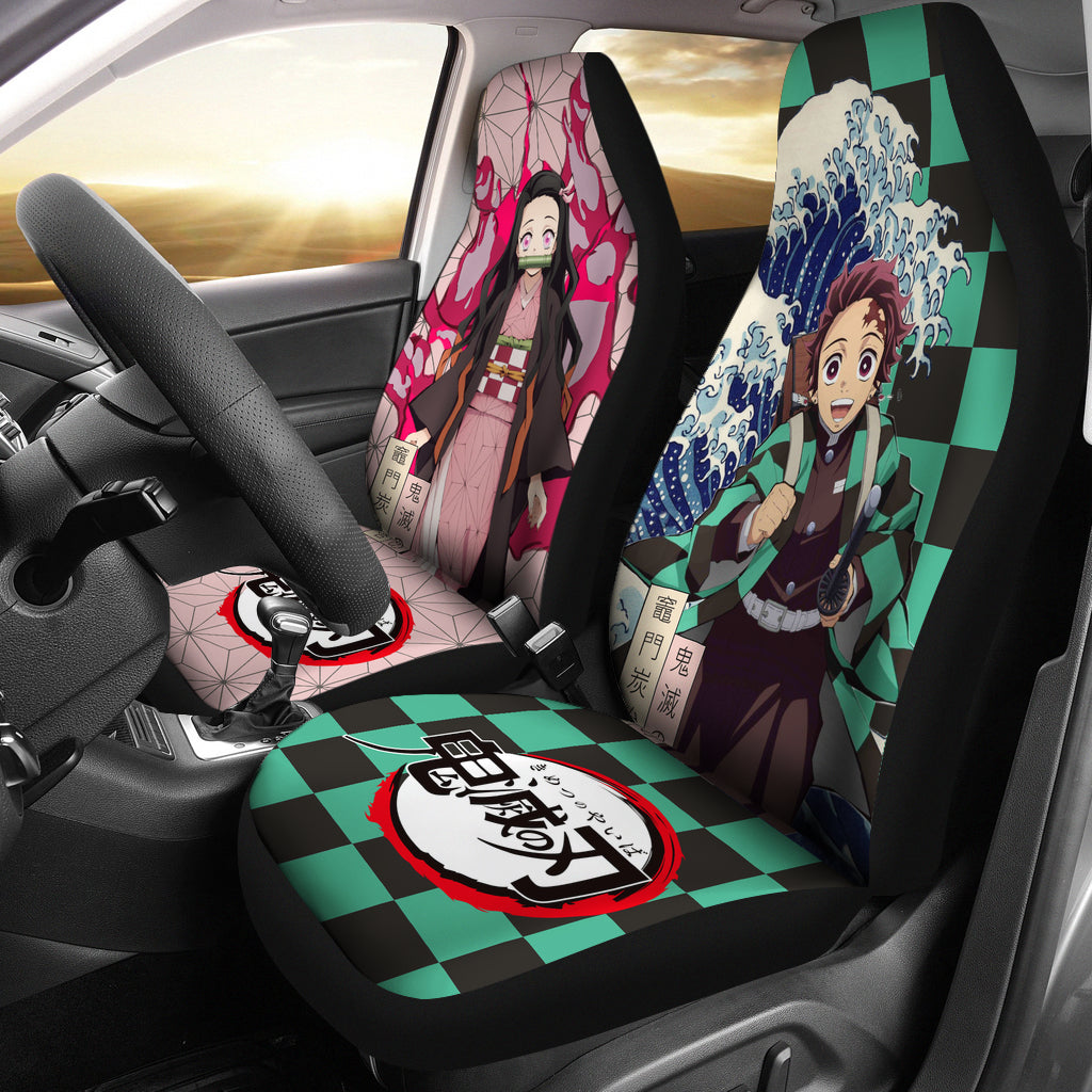 Tanjiro x Nezuko Car Seat Covers Custom Anime Demon Slayer Car