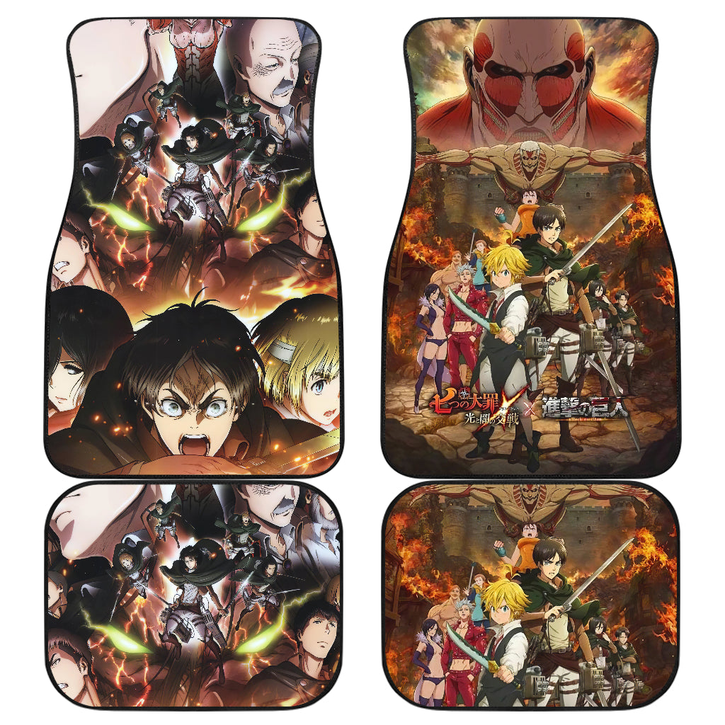 Attack On Titan 11 Anime Car Floor Mats Custom Car Accessories Car Decor 2022