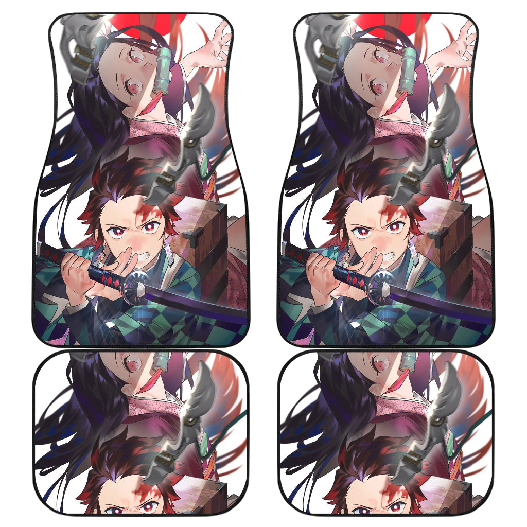 Tanjiro Kamado And Nezuko Kamado Demon Slayer Uniform 1 Anime Car Floor Mats Custom Car Accessories Car Decor 2021