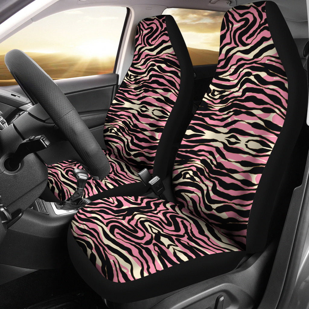 Pink And White Zebra Seat Covers