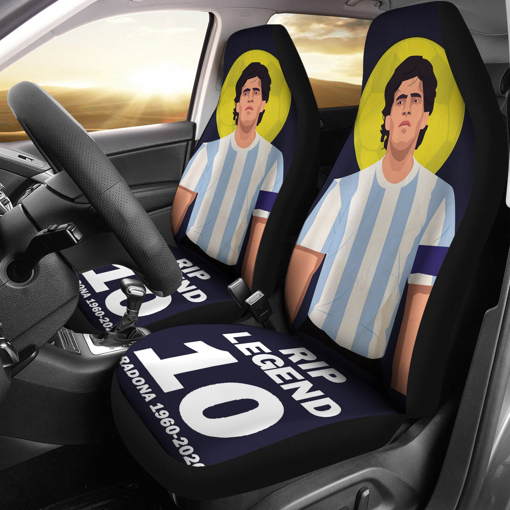 Black Diego Armando Maradona 10 Rip 1969 2022 Car Seat Covers Gift For Fooball