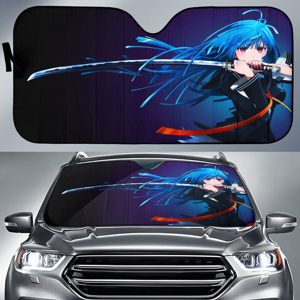 Kisara Tendou Anime Girl Katana 4K Car Sun Shade Gift Ideas 2022