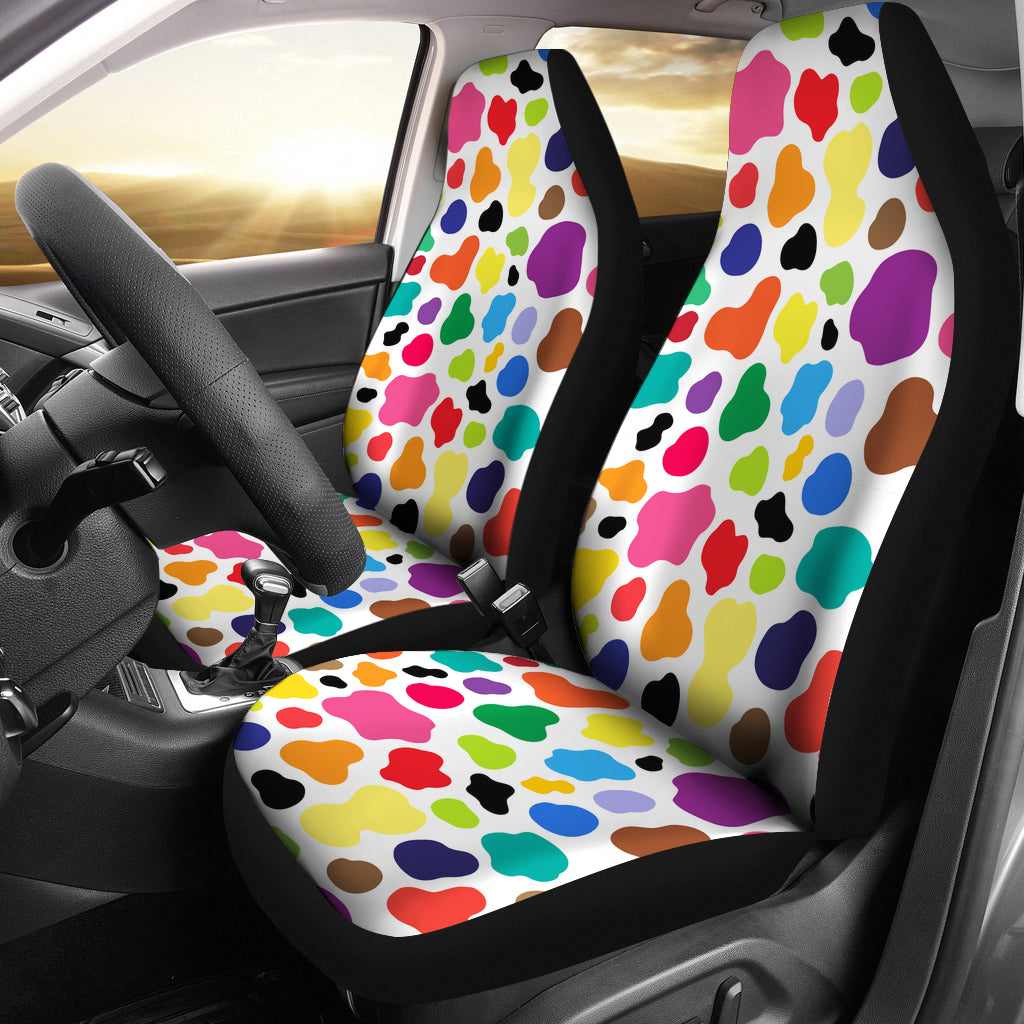 Colorful Cow Print Car Seat