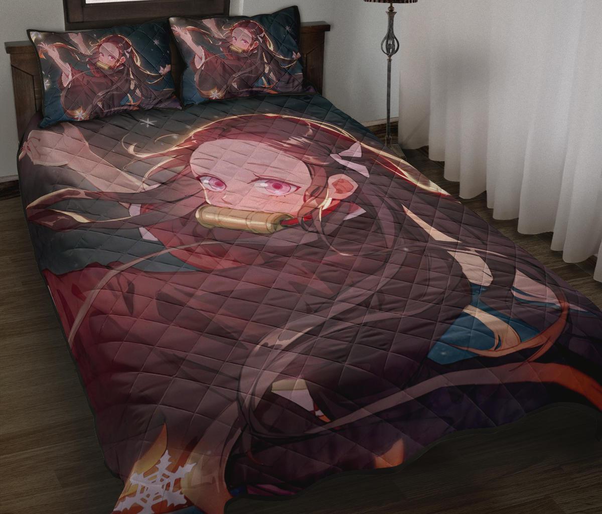 Nezuko Kamado Demon Slayer Anime Quilt Bed Set Pillow Case Amazing Decor Gift Ideas 2