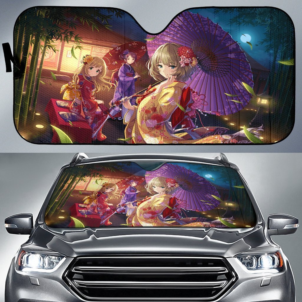 Anime Girl Art Car Sun Shades Amazing Best Gift Ideas 2022