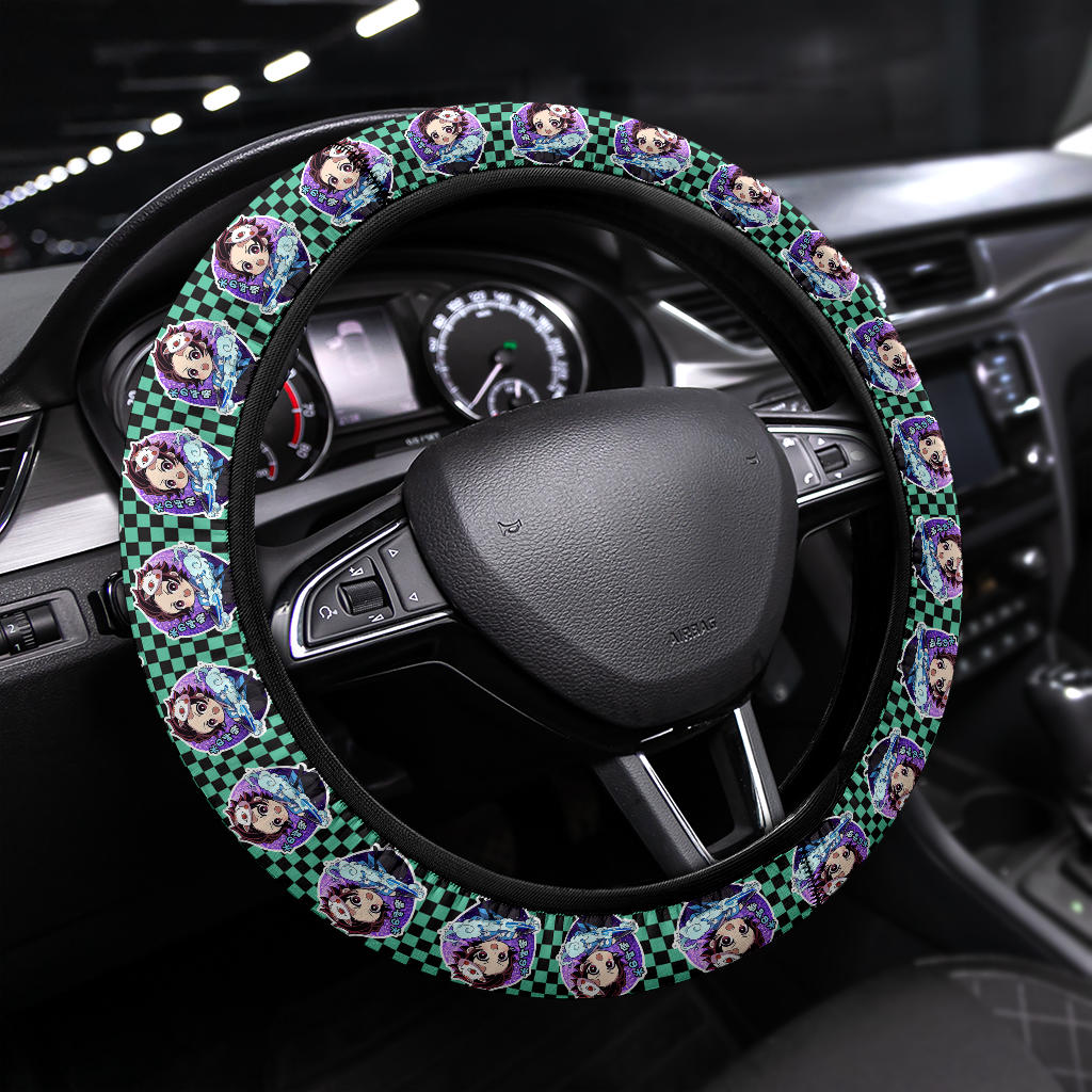 Chipi Kamado Tanjiro Demon Slayer Anime Car Steering Wheel Cover 1