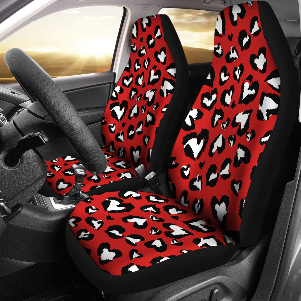 Red Cheetah Print Car Seat Covers