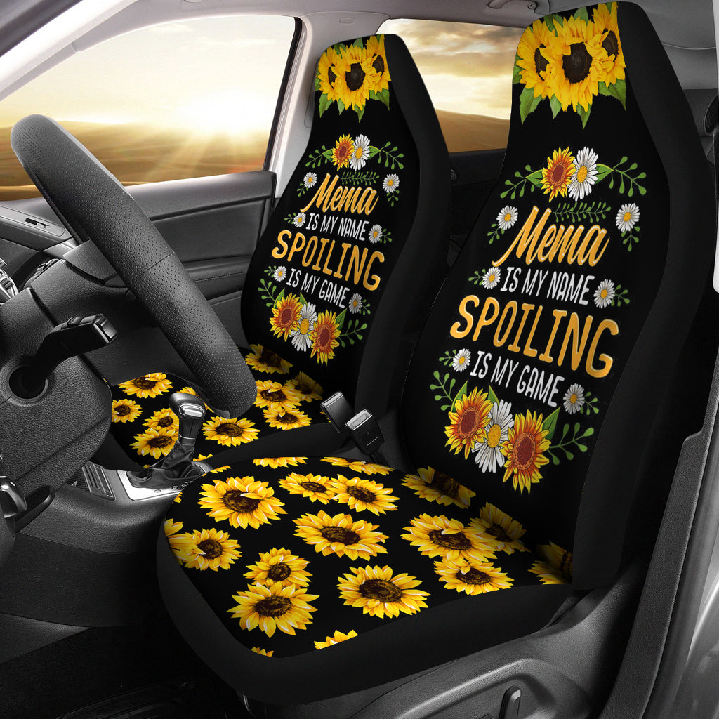 Mema Is My Name Spoiling Is My Game Sunflower Seat Covers