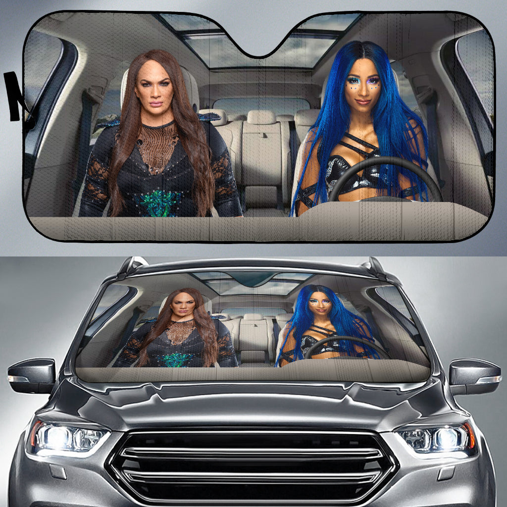 Sasha Banks Vs Nia Jax Wwe Driving Auto Sun Shade