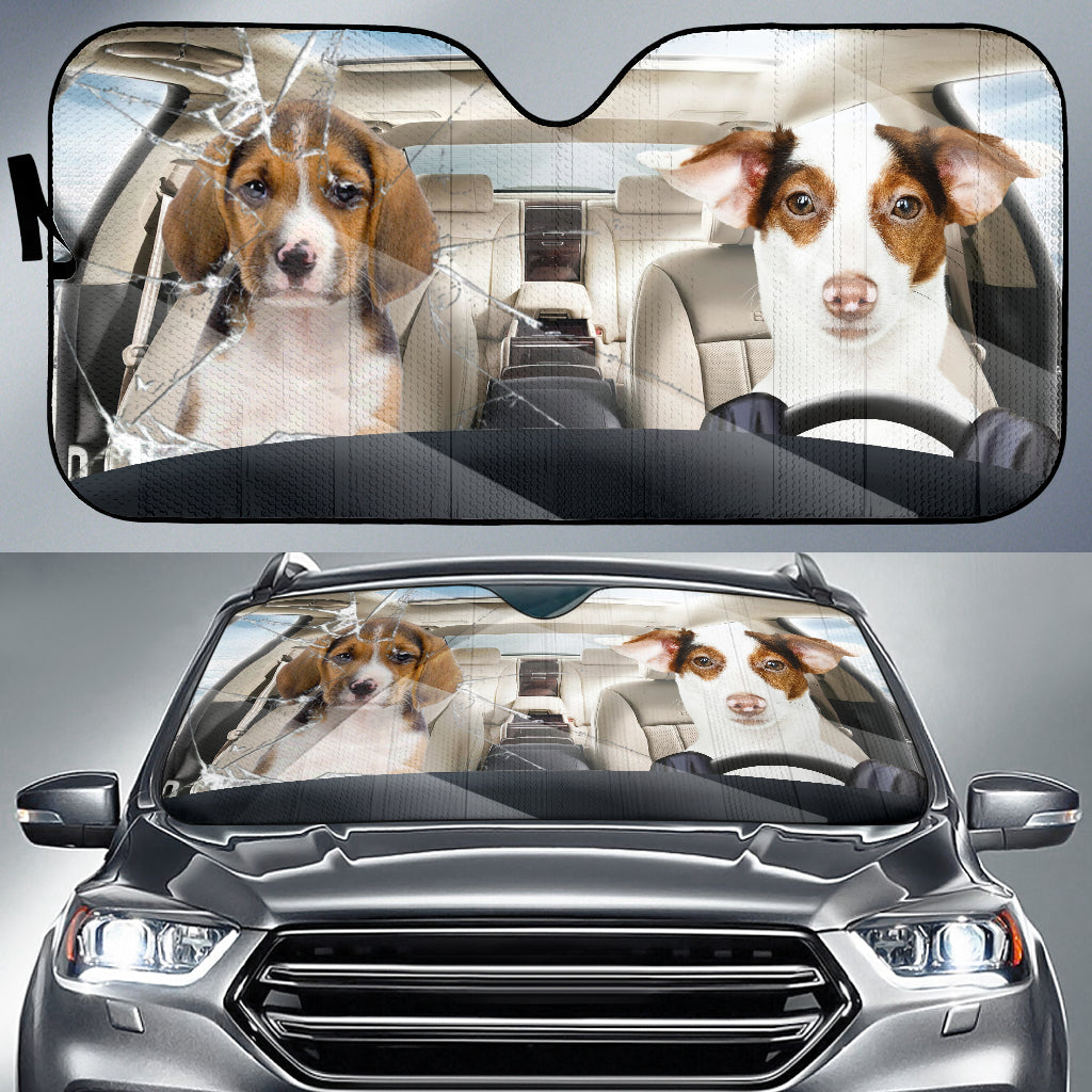 Basset Dog And Beagle Car Auto Sunshade