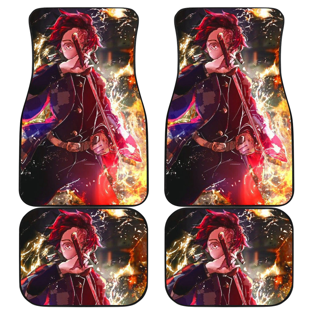 Tanjiro Kamado And Nezuko Kamado Demon Slayer Uniform 12 Anime Car Floor Mats Custom Car Accessories Car Decor 2022