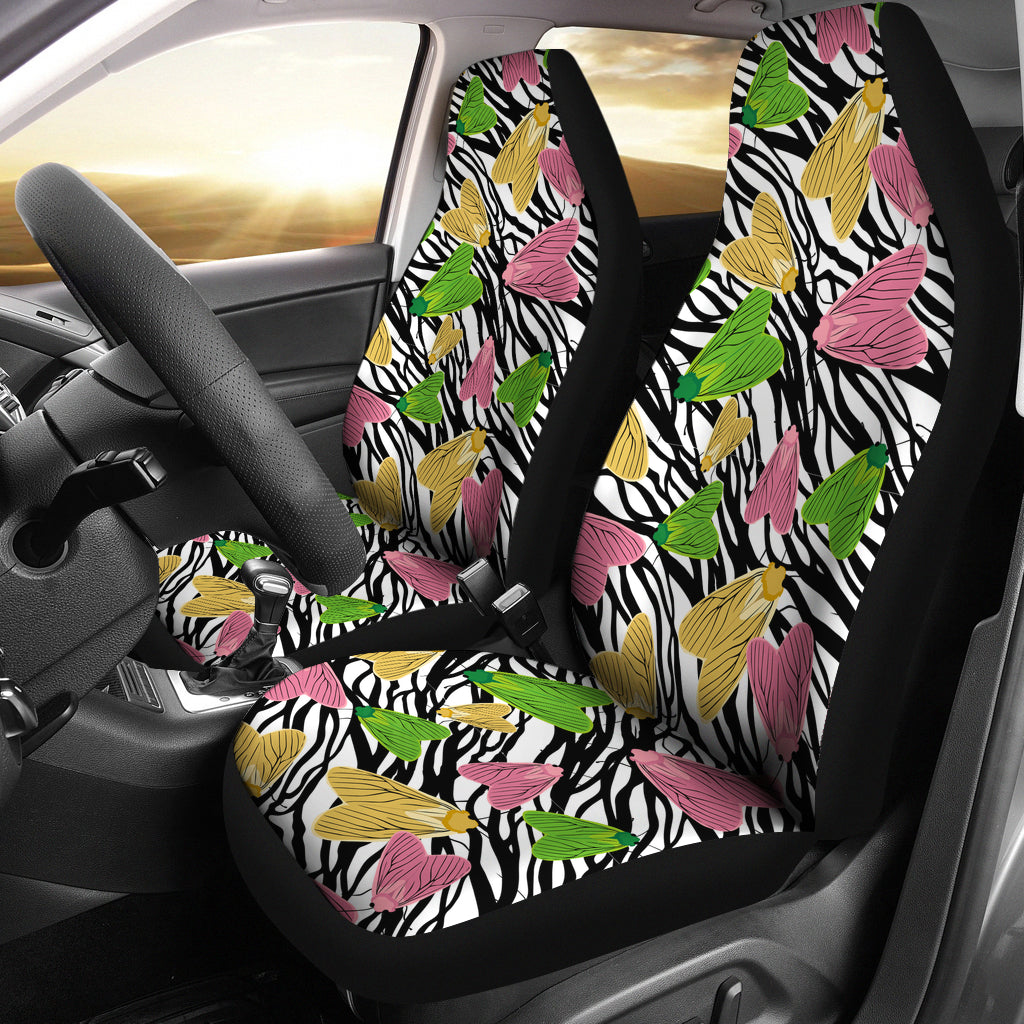 Colorful Cicada Zebra Seat Covers