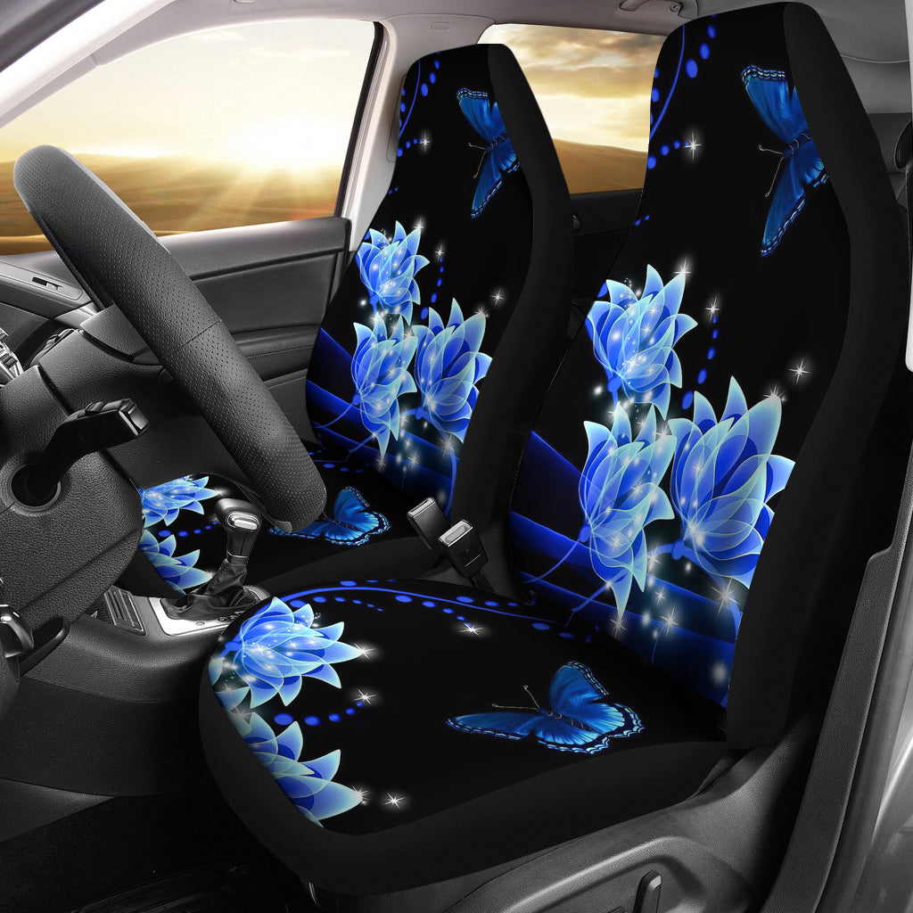 2022 Blue Butterfly Car Seat Covers