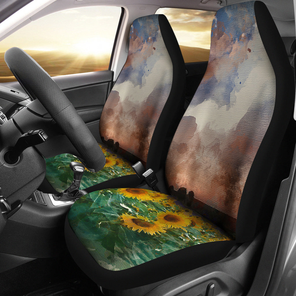 Beautiful Sunflower Art Car Seat Covers