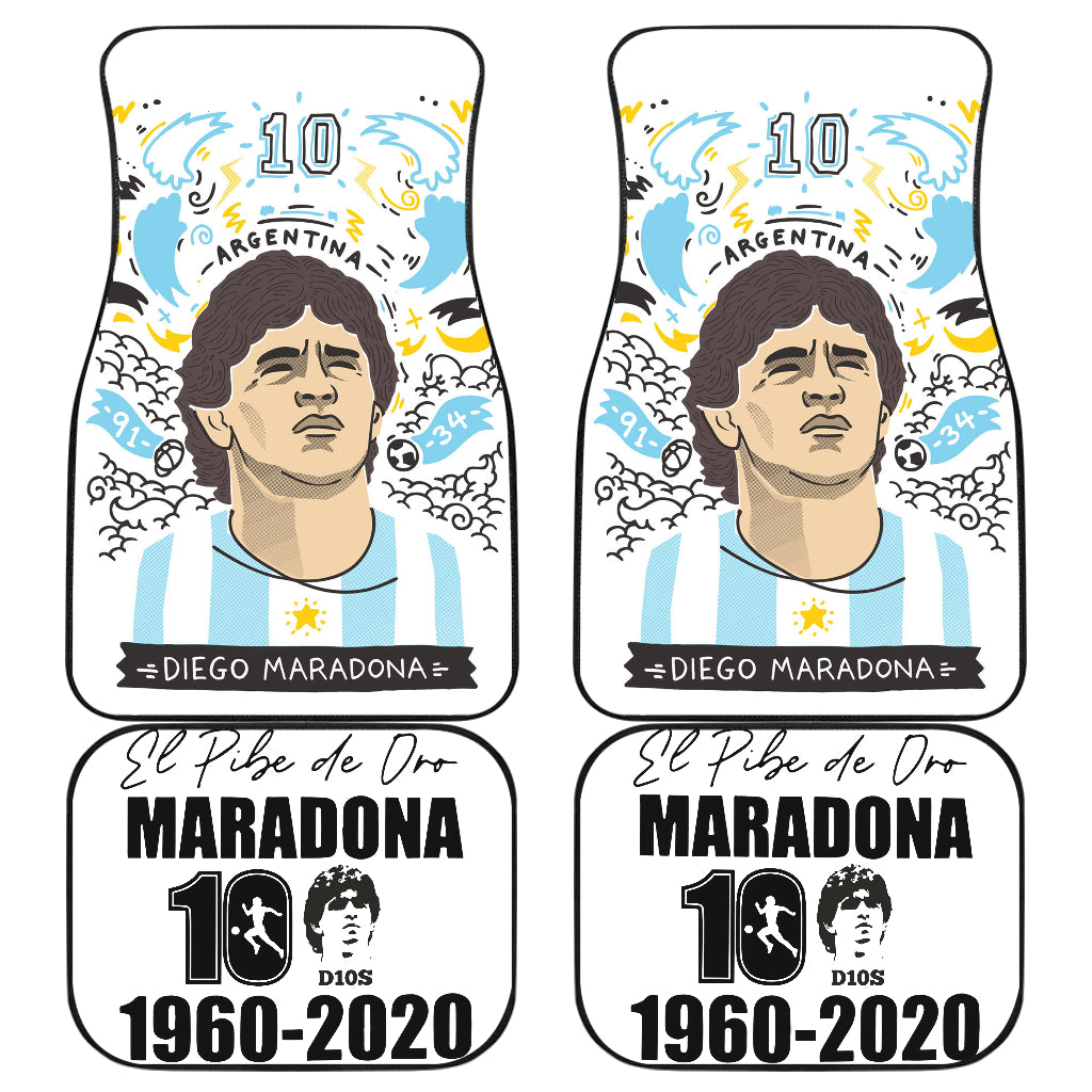 Diego Armando Maradona 10 Rip 1969 2022 16 Car Floor Mats Custom Car Accessories Car Decor 2022