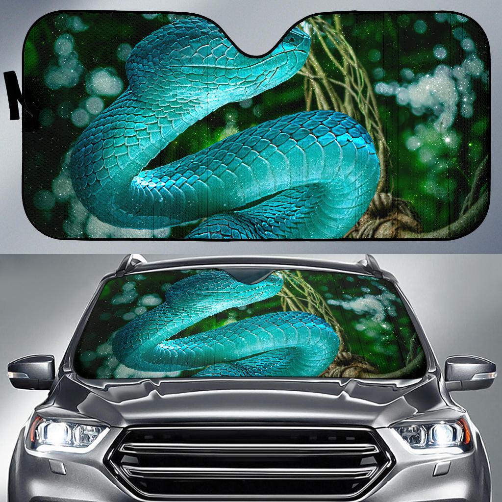 Snake Blue Forest 4K Car Sun Shade Gift Ideas 2021