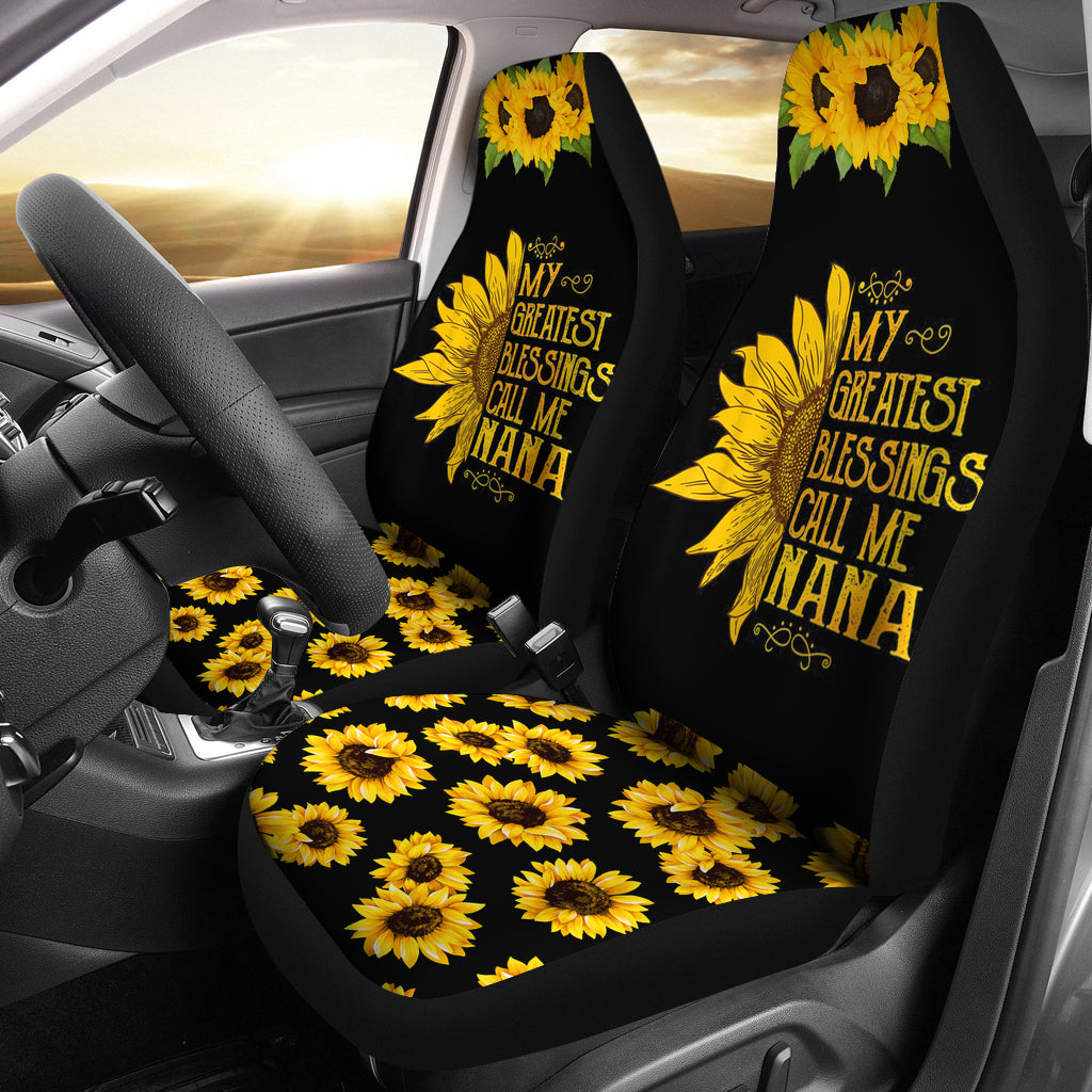 My Greatest Blessings Call Me Nana Sunflower Car Seat Covers