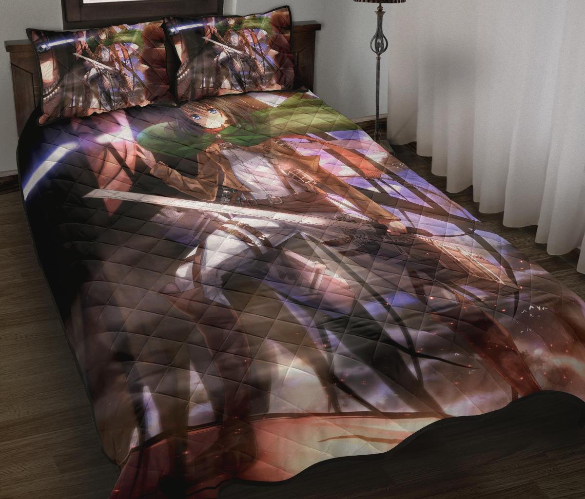 Attack On Titan 7 Anime Quilt Bed Set Pillow Case Amazing Decor Gift Ideas