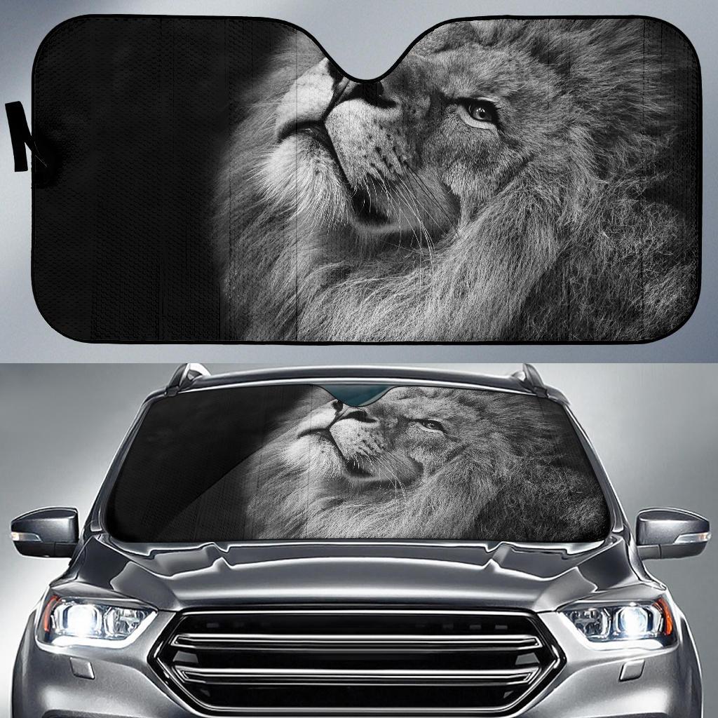 Lion Monochrome 4K Car Sun Shade Gift Ideas 2022