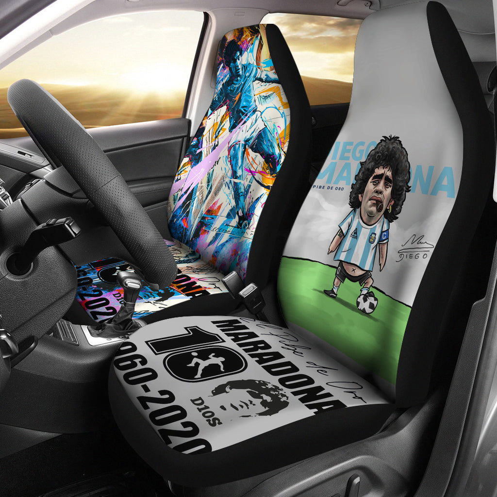 New Art Colorful Diego Armando Maradona 10 Rip 1969 2022 Car Seat Covers Gift For Fooball