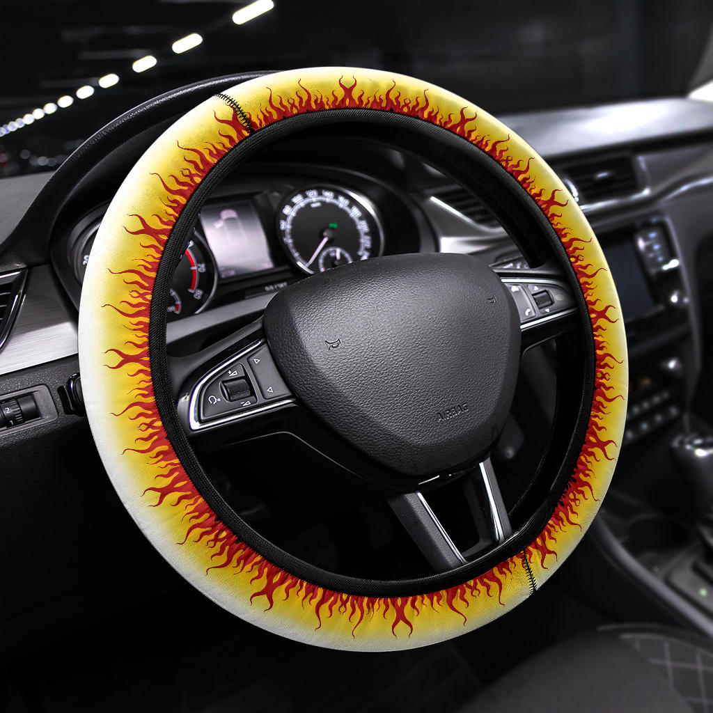 Rengoku Kyoxjuror Demon Slayer Anime Car Steering Wheel Cover 1