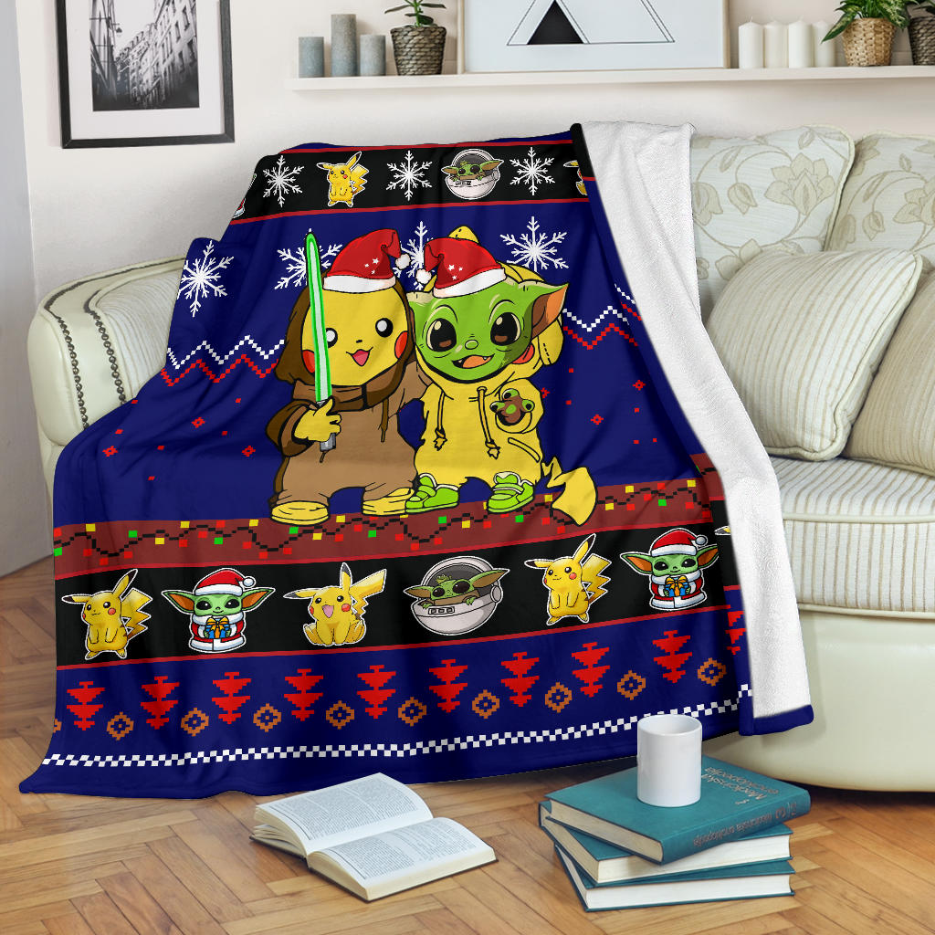 Pikachu Yoda Christmas Blanket Amazing Gift Idea