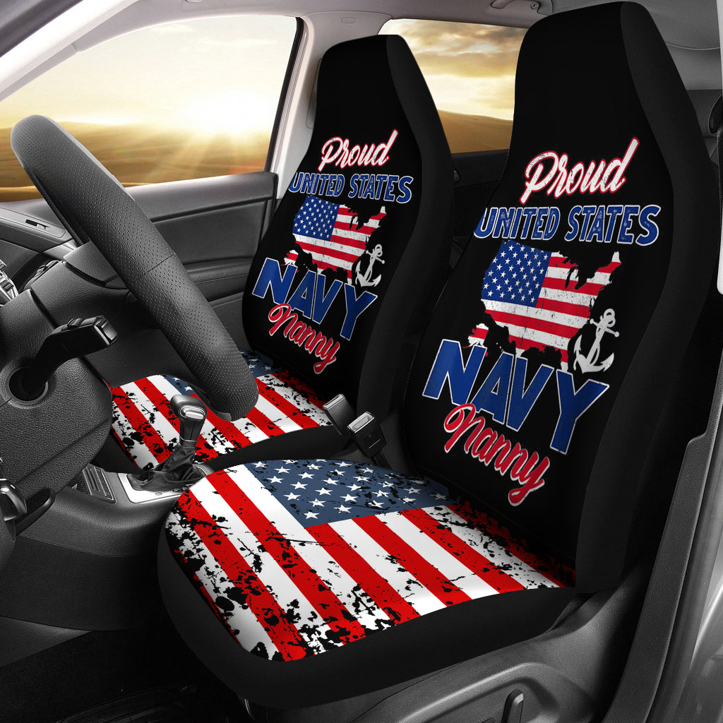 Proud Navy Nanny Us Flag Family Car Seat Covers