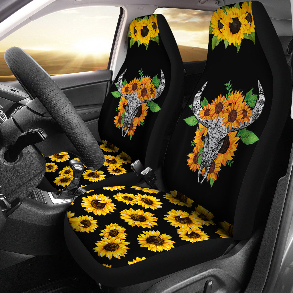 Cow Bull Skull Sunflower Car Seat Covers