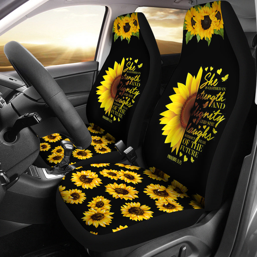 Christian Bible Verse Sunflower Scripture Religious Car Seat Covers