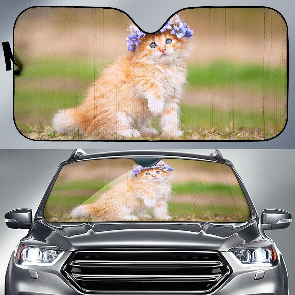 Cute Kitten Adorable Hairband Hd Car Sun Shade Gift Ideas 2022