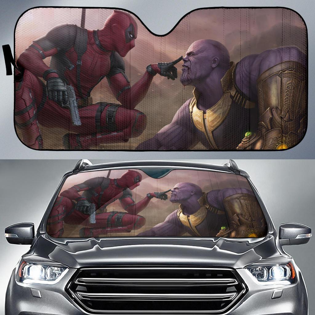 Deadpool Vs Thanos Car Sunshade Amazing Best Gift Ideas 2022