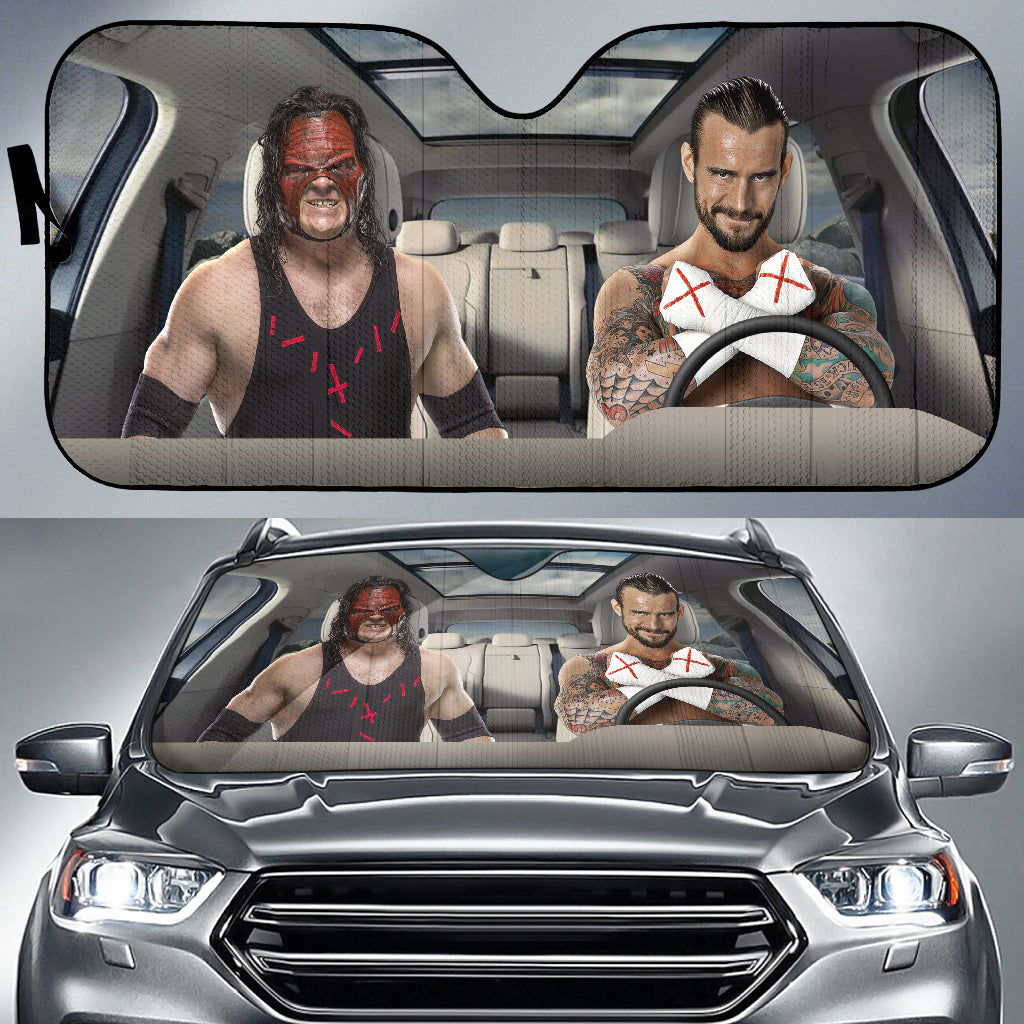 Kane Vs Cm Punk Wwe Driving Auto Sun Shade