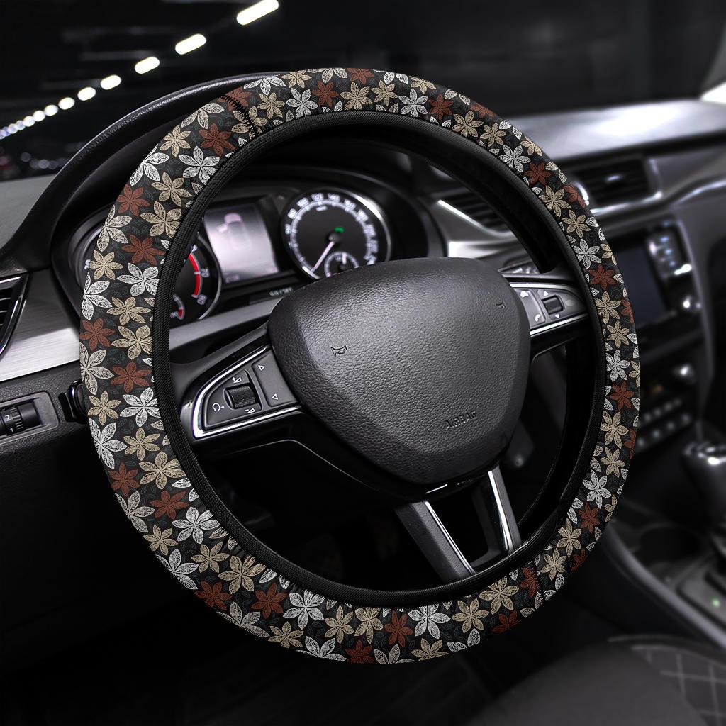 Vintage Flowers Premium Car Steering Wheel Cover