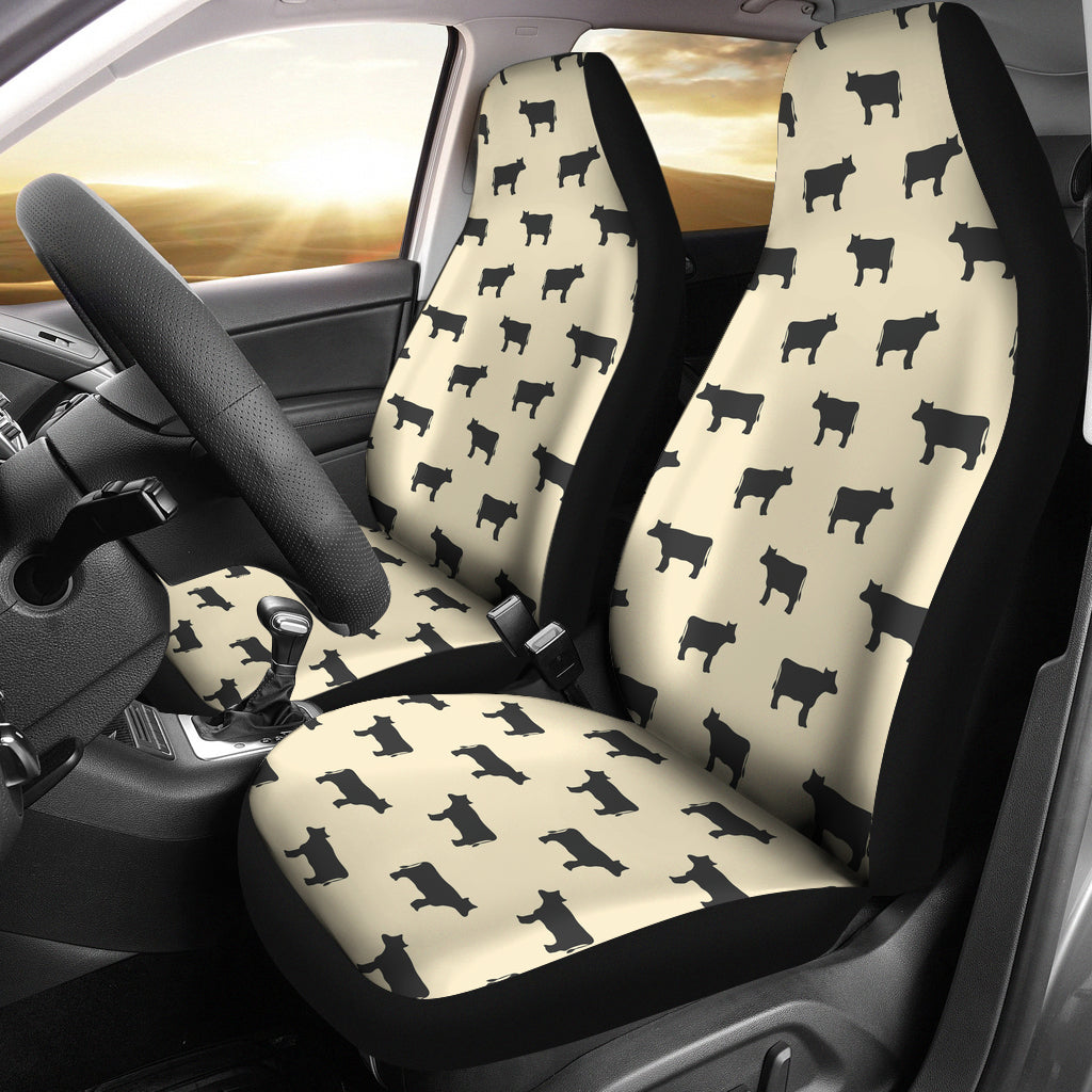 Black Cow Print Car Seat