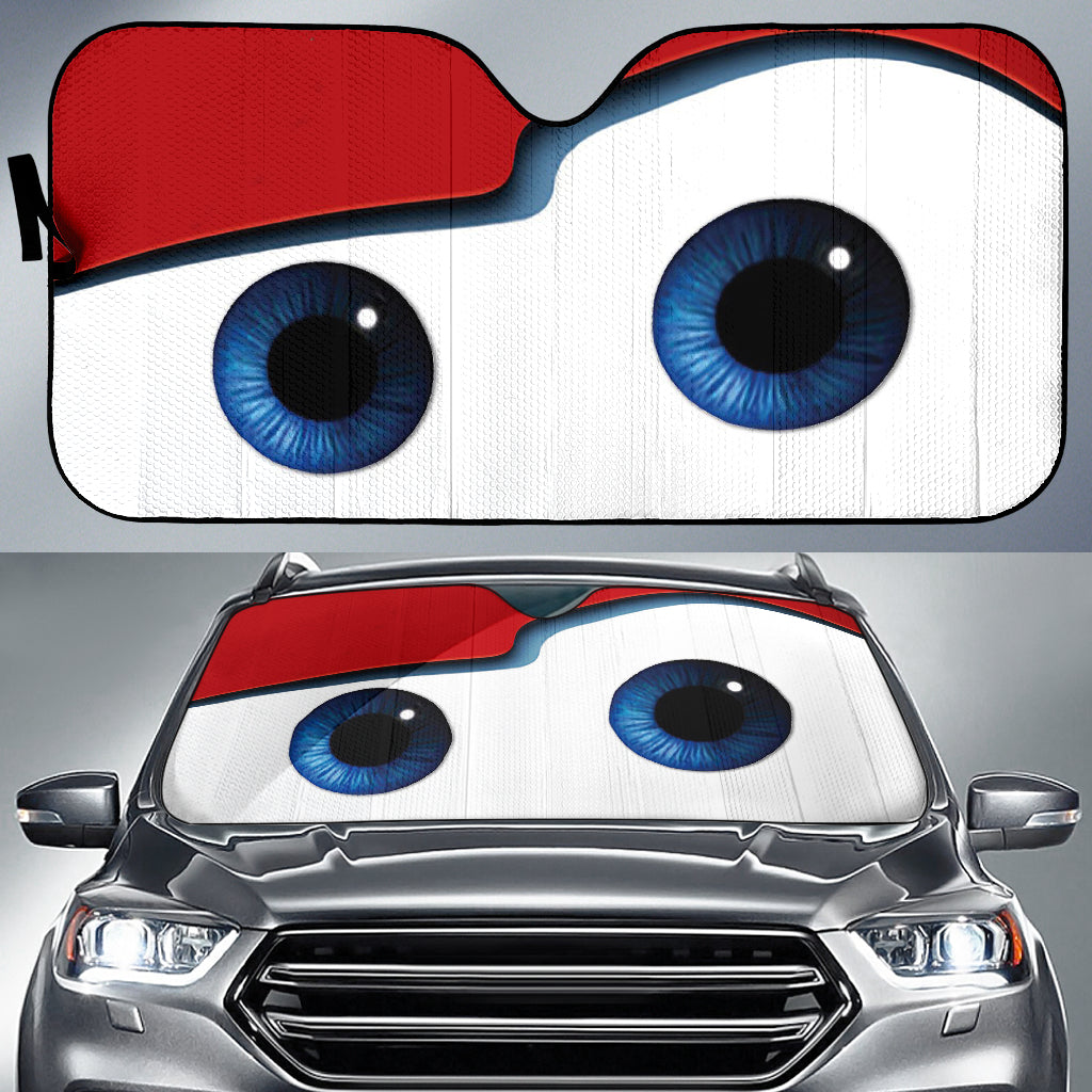 Red Cartoon Funny Supprise Eyes Car Auto Sun Shades Windshield Accessories Decor Gift