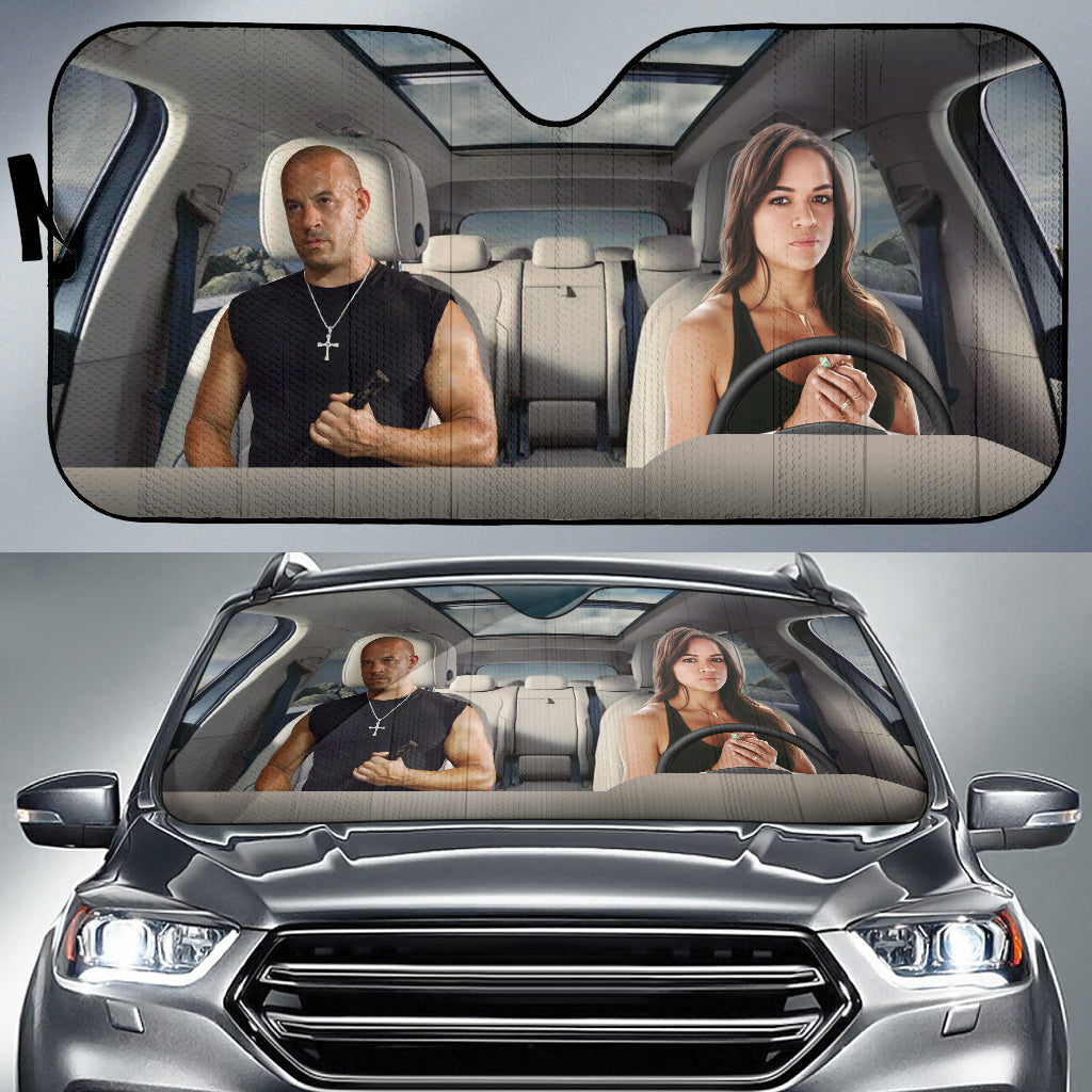Letty Ortiz And Dominic Toretto The Fast And The Furious Driving Auto Sun Shade