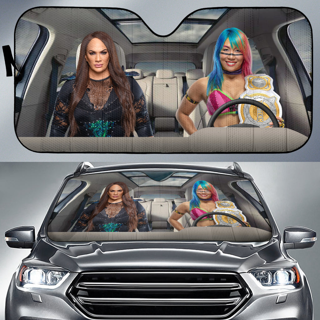 Asuka Vs Sasha Banks Wwe Driving Auto Sun Shade