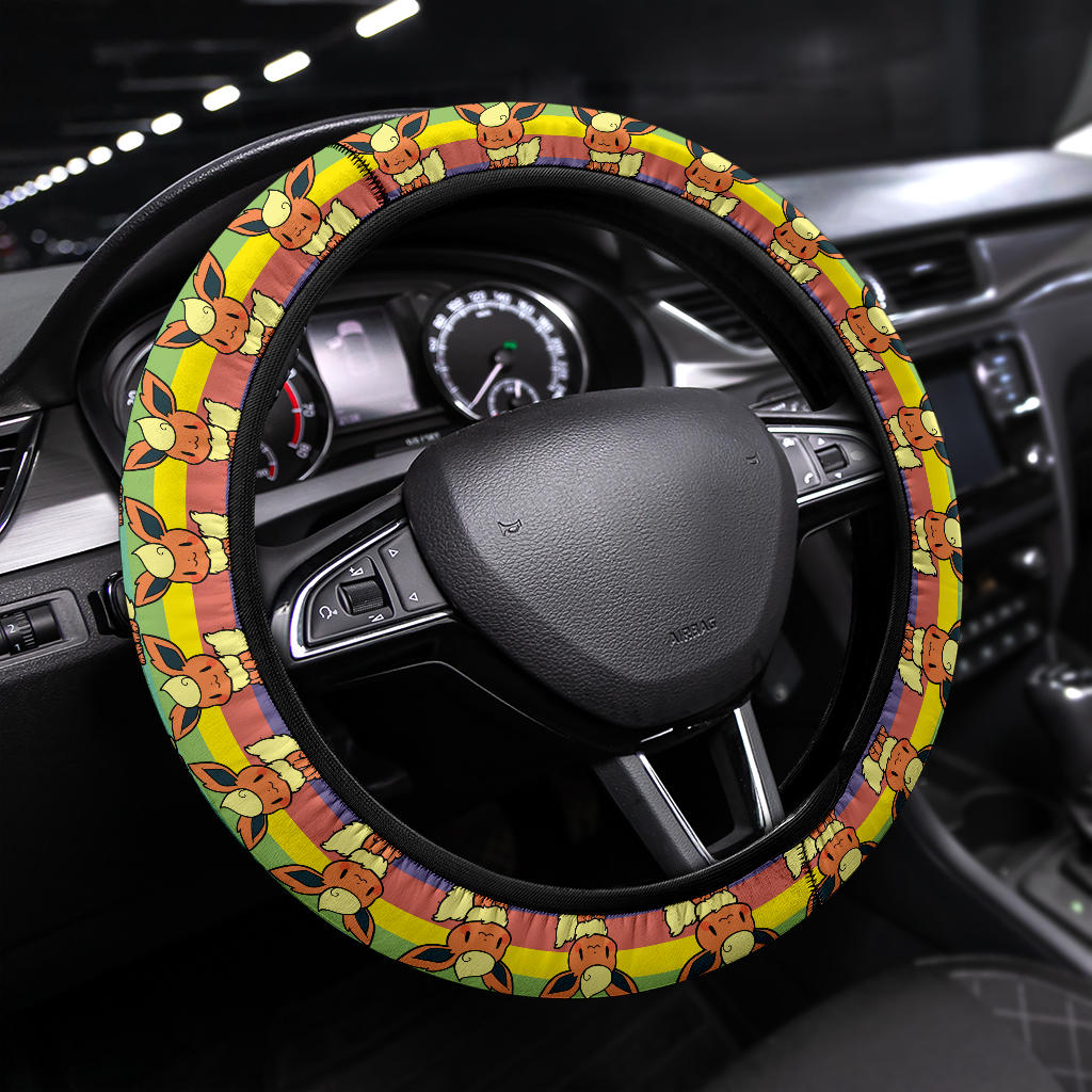 Flareon Pokemon Anime Custom Car Steering Wheel Cover